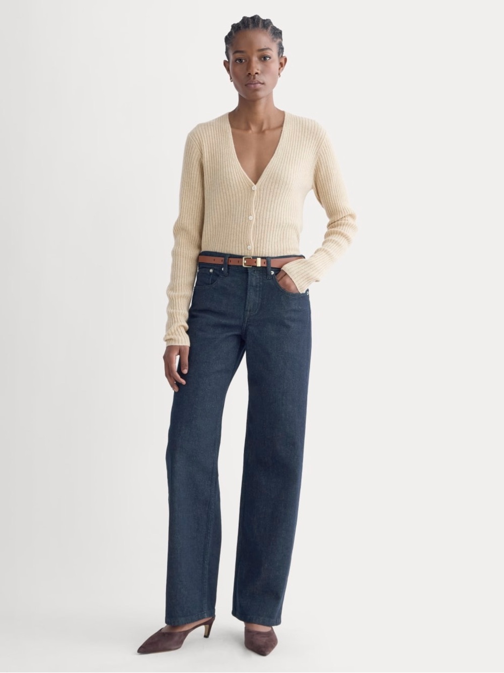 Everlane The Column Jean Pure Blue Size 23R NWOT Missing Button Straight Leg